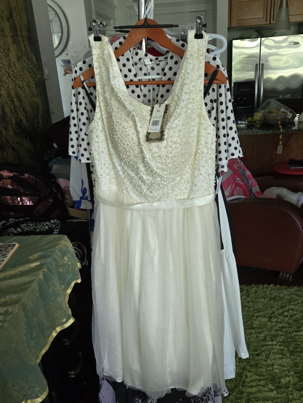 Tara full skirt &pearl adorned  top NWT